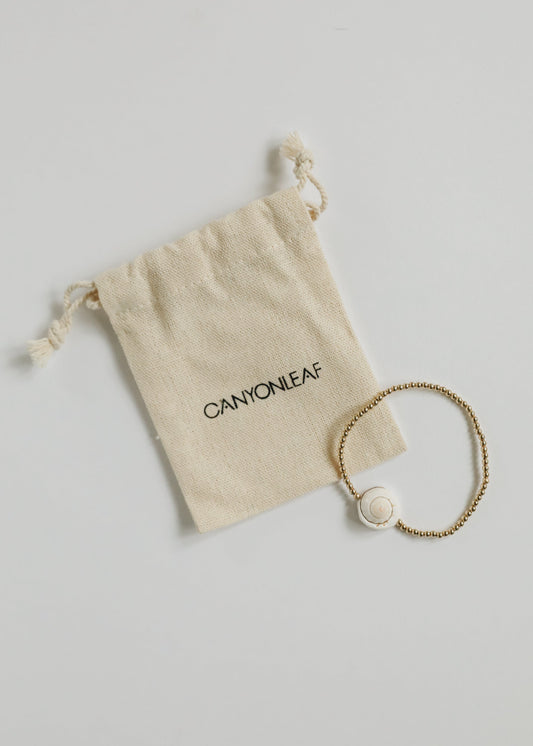 Dainty 14K Gold Filled + Sea Shell || Stretch Anklet or Bracelet