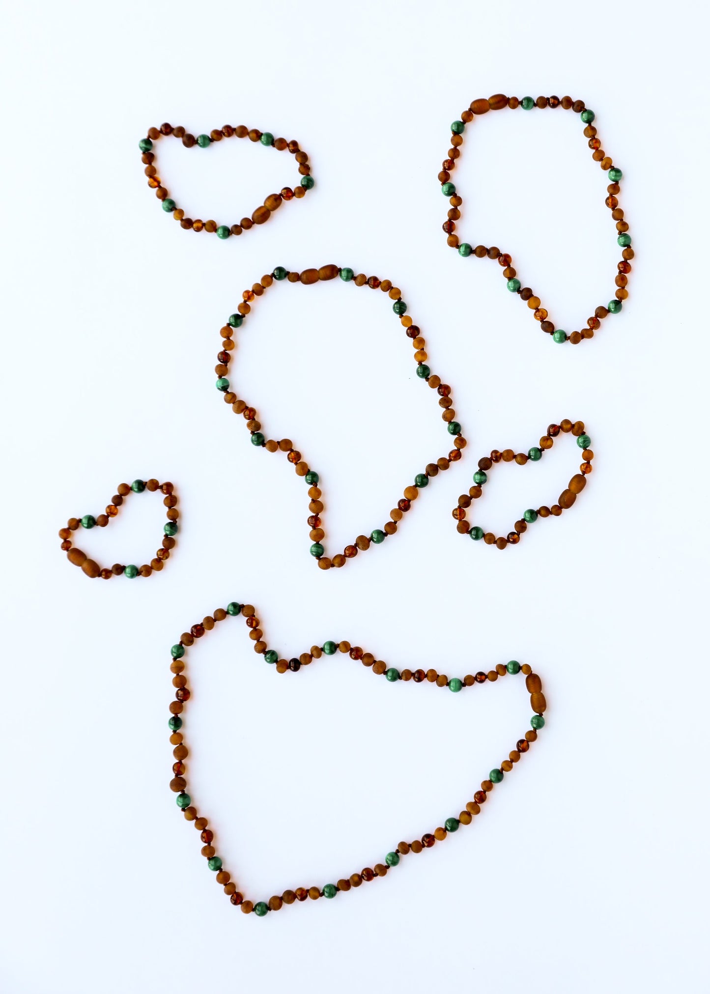 Baltic Sea Amber + Malachite Halo|| Necklace