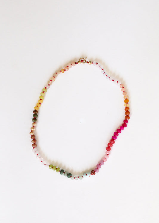 Natural Gemstone Necklace + 14k Gold Filled Toggle : Sandbar