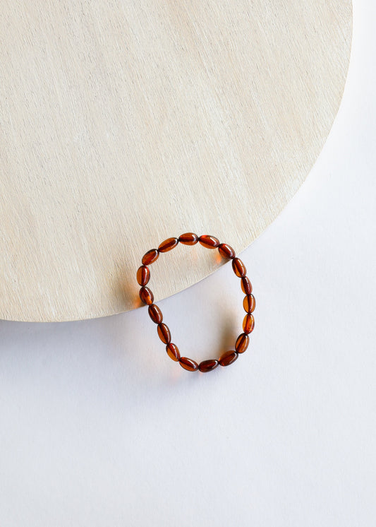 Polished Cognac Baltic Amber || Classic || Bracelet or Anklet