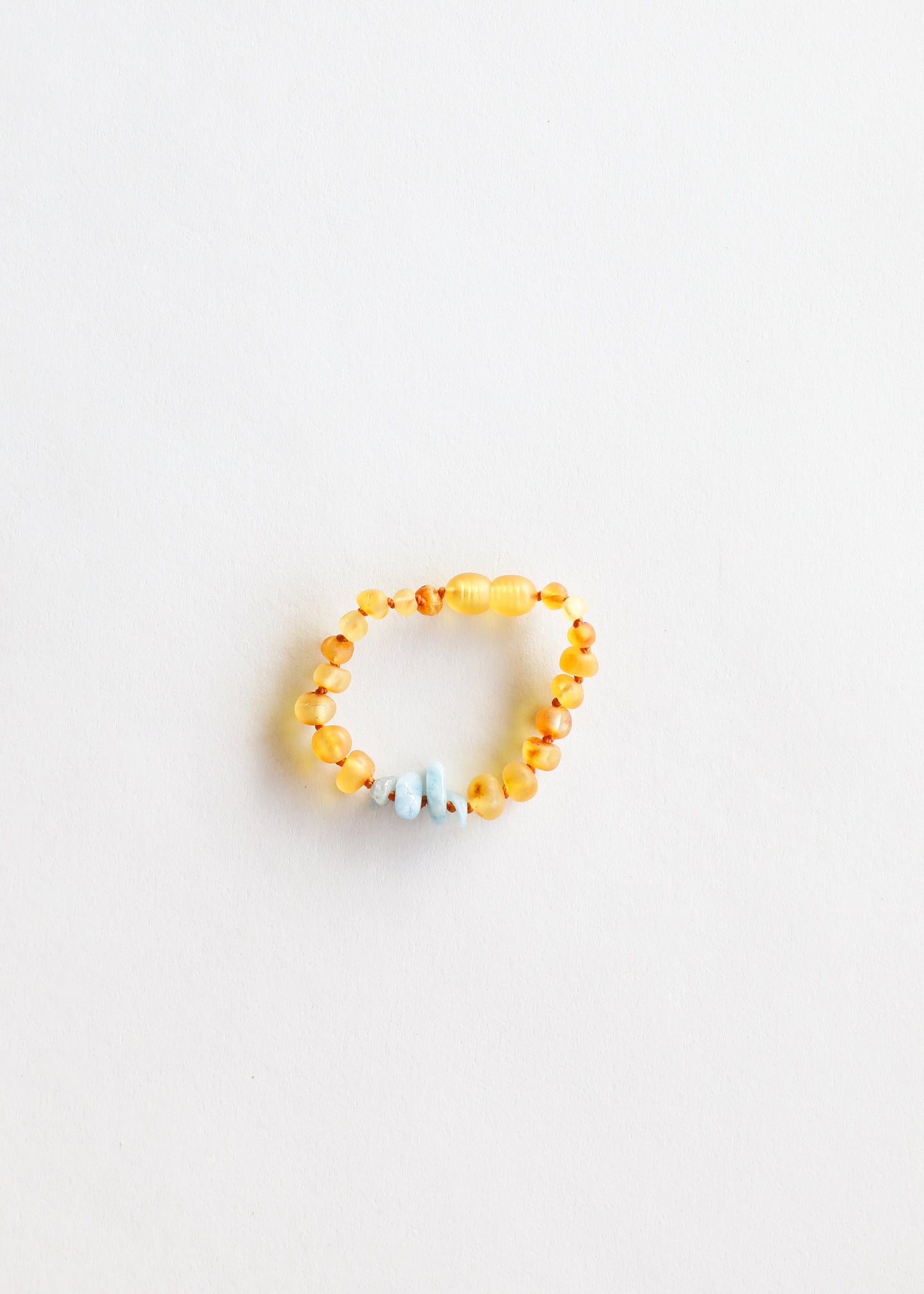 Raw Honey Baltic Amber + Aquamarine || Anklet or Bracelet