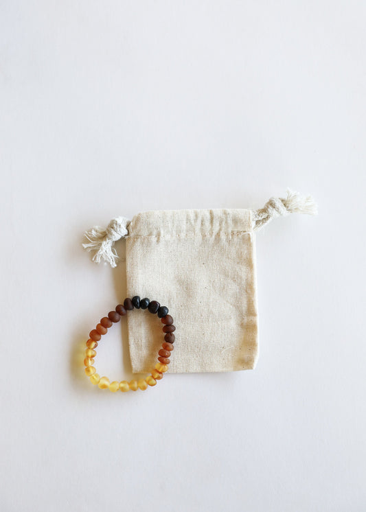 Raw Ombre Baltic Amber + Lava || Adult Bracelet