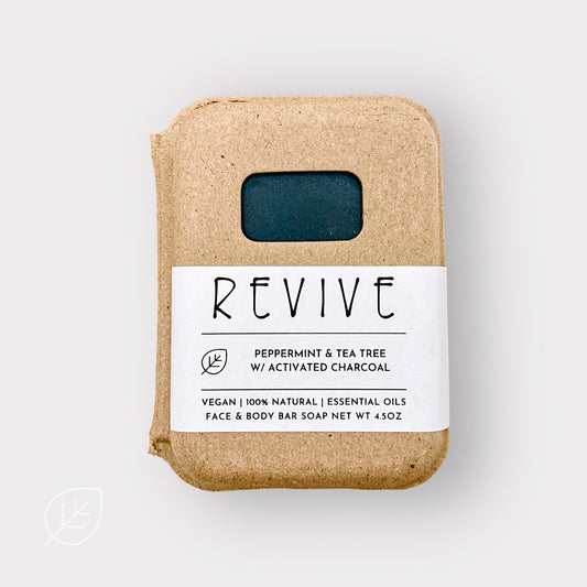 Revive Bar Soap - Peppermint & Tea Tree w/ Activated Charcoal