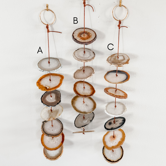 Natural & Gray Agate Hanging for Wall or Ceiling - Umber Design