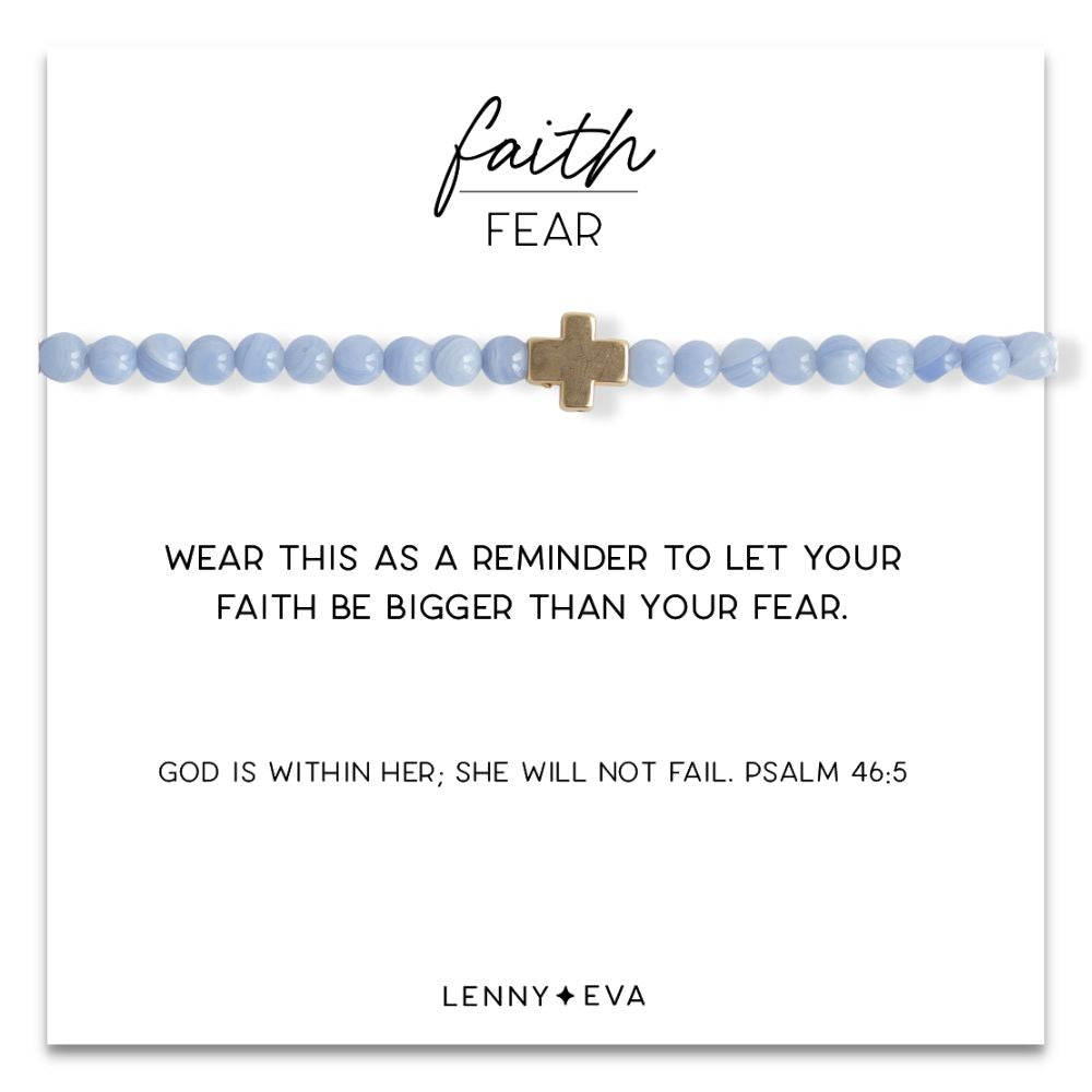 Faith Over Fear Cross Bracelet-Amazonite