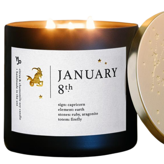 January Birthdate Zodiac Candles
