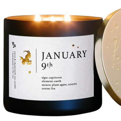 January Birthdate Zodiac Candles