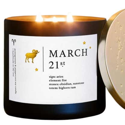 March Birthdate Zodiac Candles