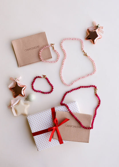 Natural Rose Quartz + 14k Gold Filled Toggle || Gemstone Necklace