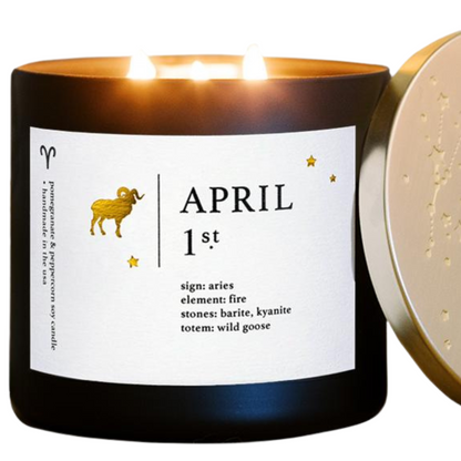April Birthdate Zodiac Candles