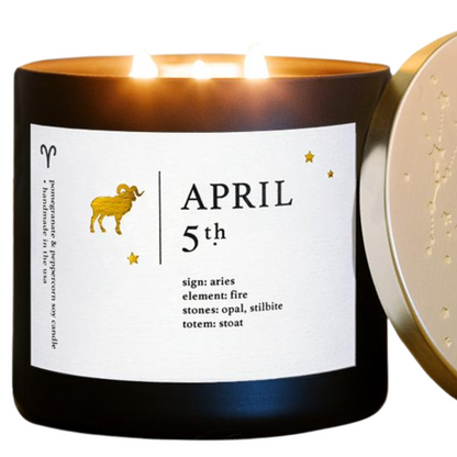 April Birthdate Zodiac Candles