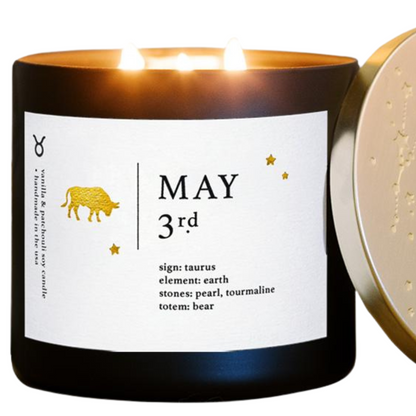 May Birthdate Zodiac Candles