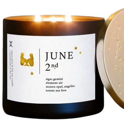 June Birthdate Zodiac Candles