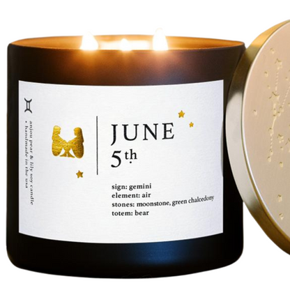 June Birthdate Zodiac Candles
