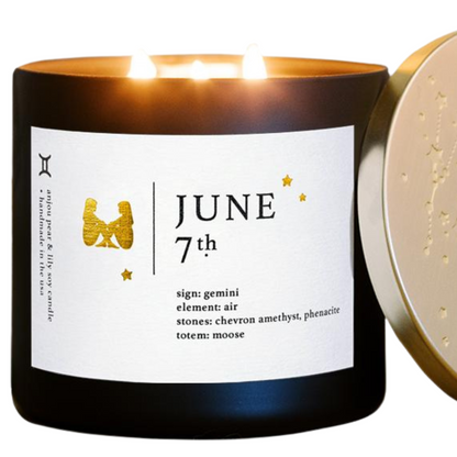 June Birthdate Zodiac Candles