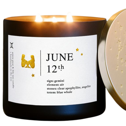 June Birthdate Zodiac Candles