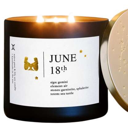 June Birthdate Zodiac Candles