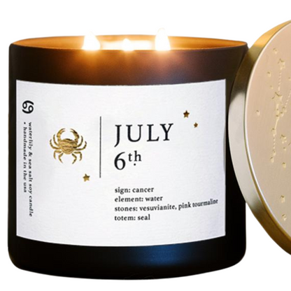 July Birthdate Zodiac Candles