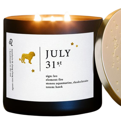July Birthdate Zodiac Candles