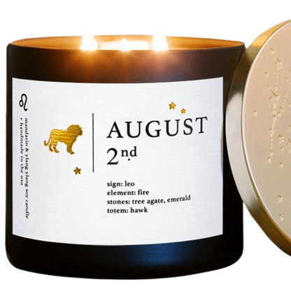 August Birthdate Zodiac Candles