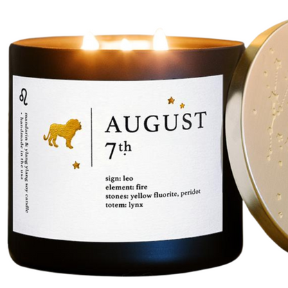 August Birthdate Zodiac Candles