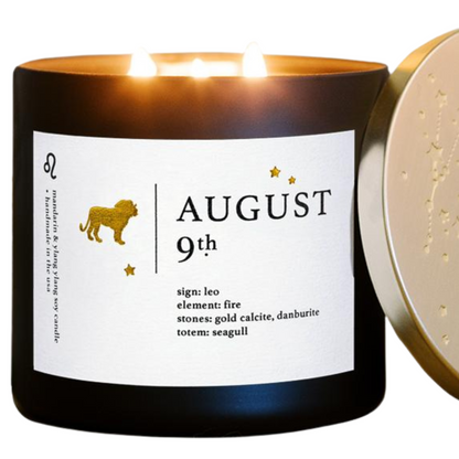 August Birthdate Zodiac Candles