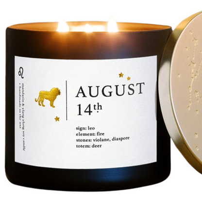 August Birthdate Zodiac Candles