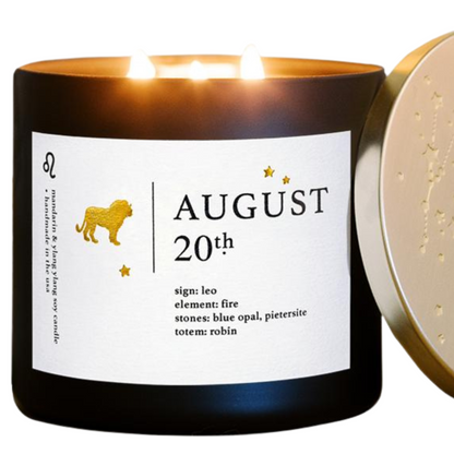 August Birthdate Zodiac Candles