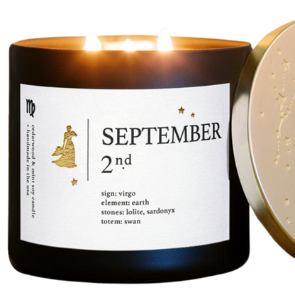 September Birthdate Zodiac Candles