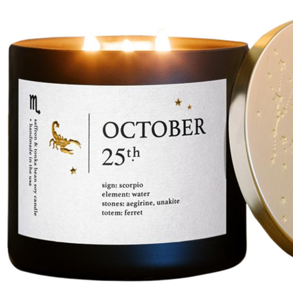 October Birthdate Zodiac Candles