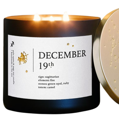 December Birthdate Zodiac Candles