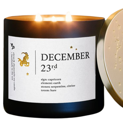 December Birthdate Zodiac Candles