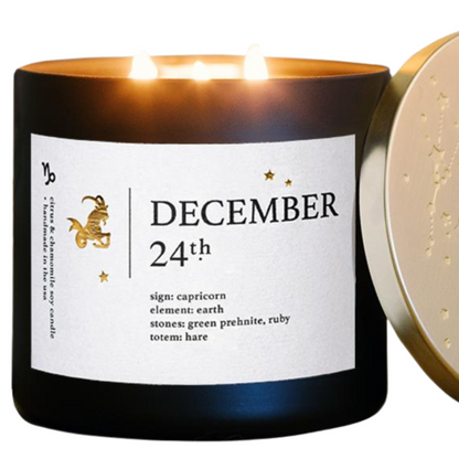 December Birthdate Zodiac Candles