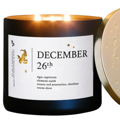 December Birthdate Zodiac Candles