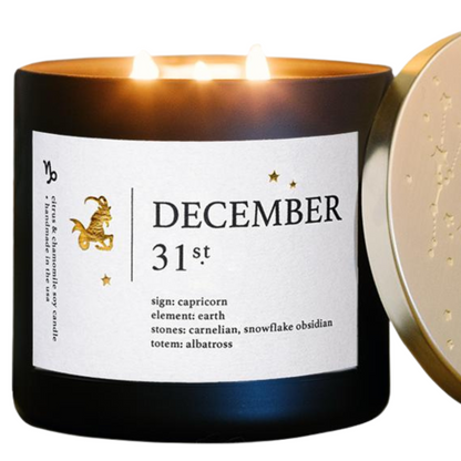 December Birthdate Zodiac Candles