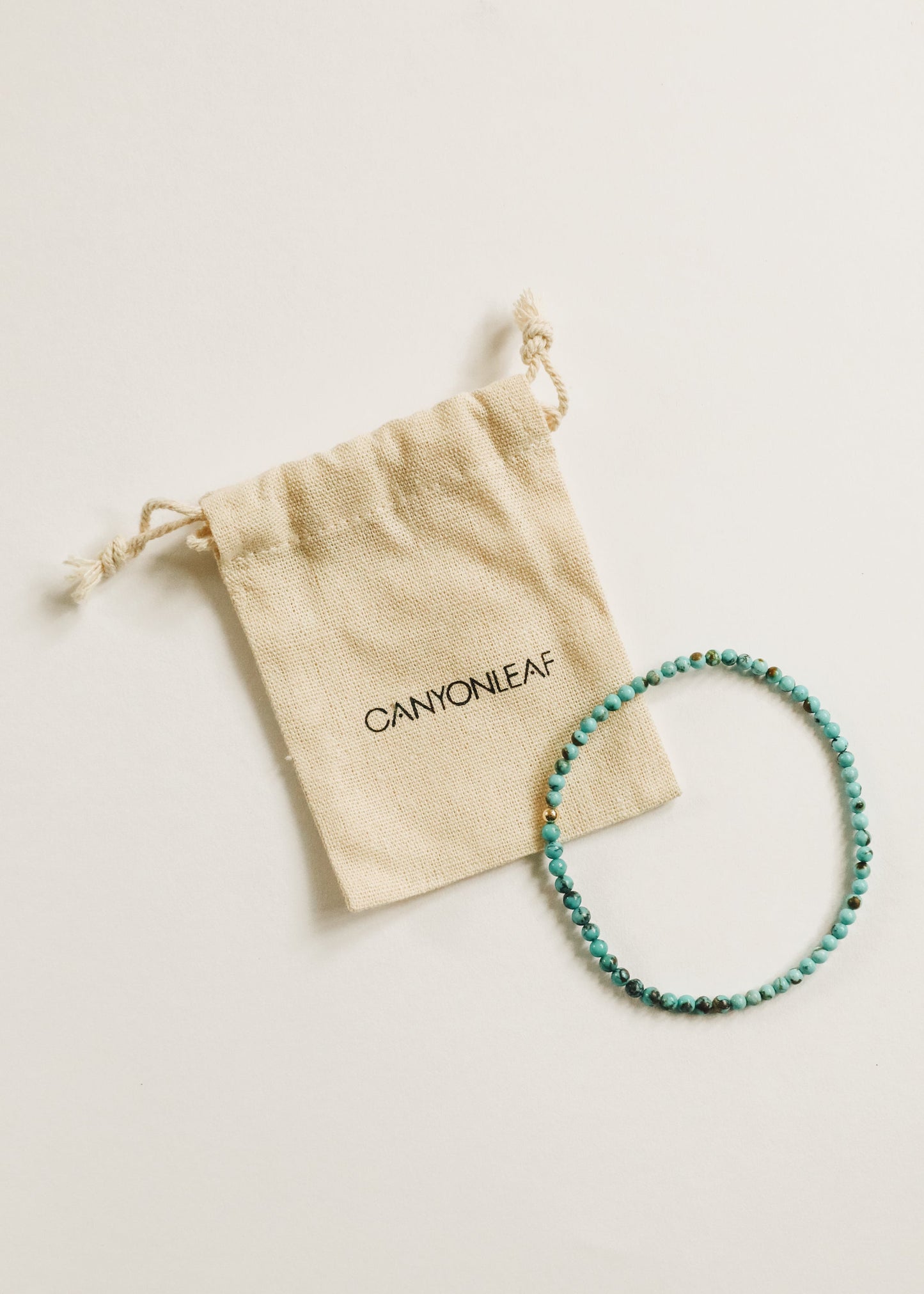 Natural Turquoise + 14K Gold Filled || Beaded Stretch Bracelet