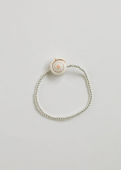 Sterling Silver + Sea Shell || Beaded Anklet or Bracelet