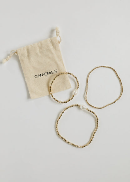 Natural Pearl + 14k Gold Filled Beaded || Anklet or Bracelet