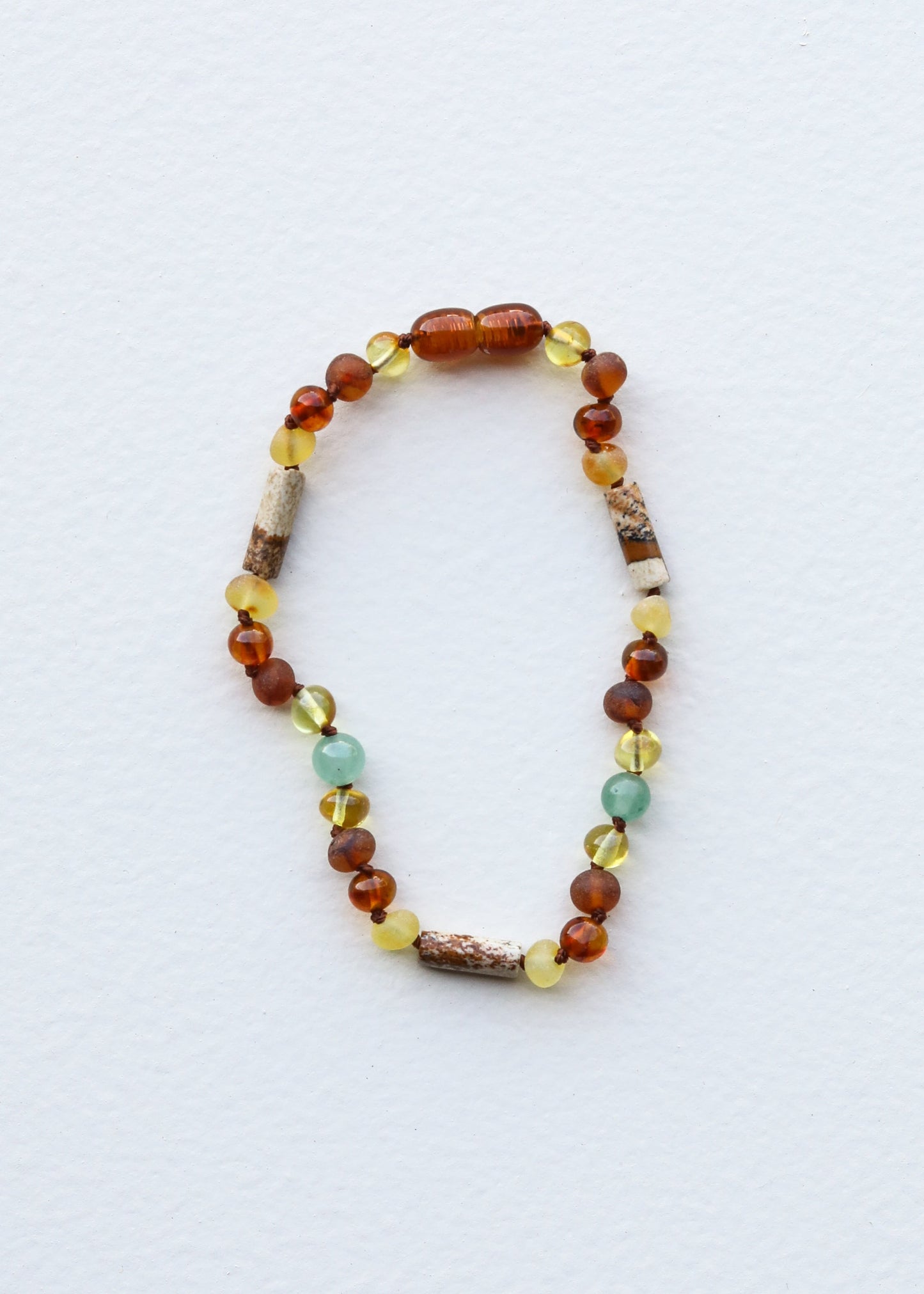 Baltic Sea Amber + Aventurine + Striped Agate || Necklace