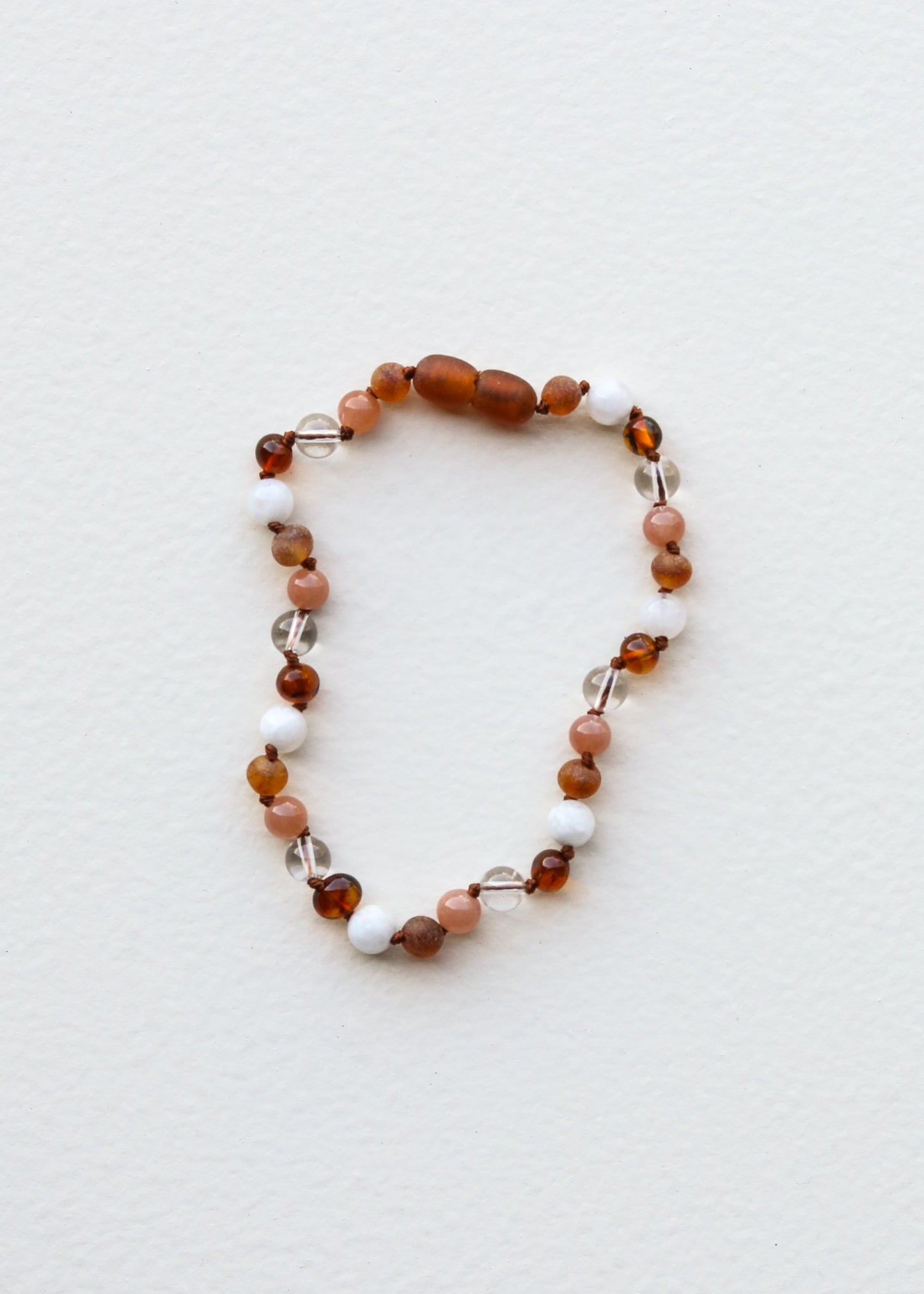 Baltic Sea Amber || Sunstone  + Moonstone || Natural Gemstone Necklace