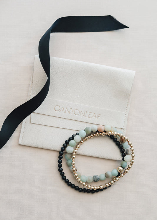 Raw Amazonite + 14k Gold Filled || Beaded Bracelet