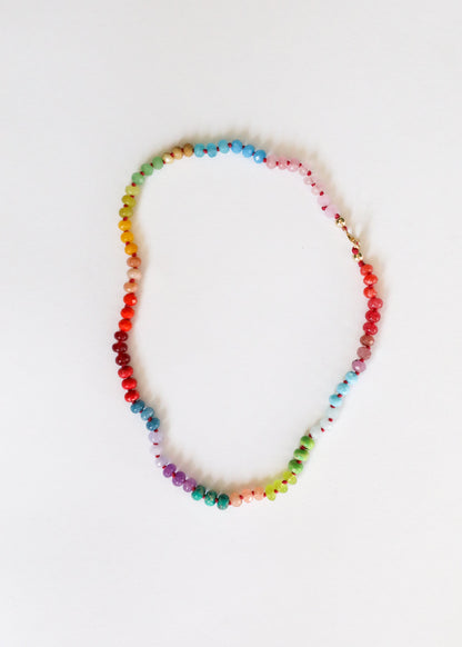 Natural Gemstone Necklace + 14k Gold Filled Toggle : Skyline