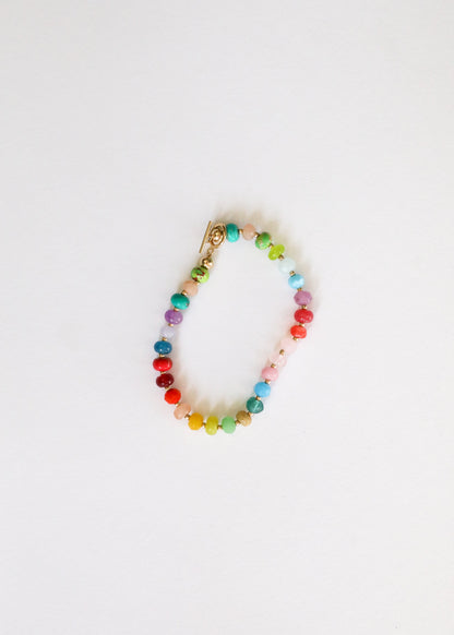 Natural Gemstone Bracelet + 14k Gold Filled Toggle : Skyline