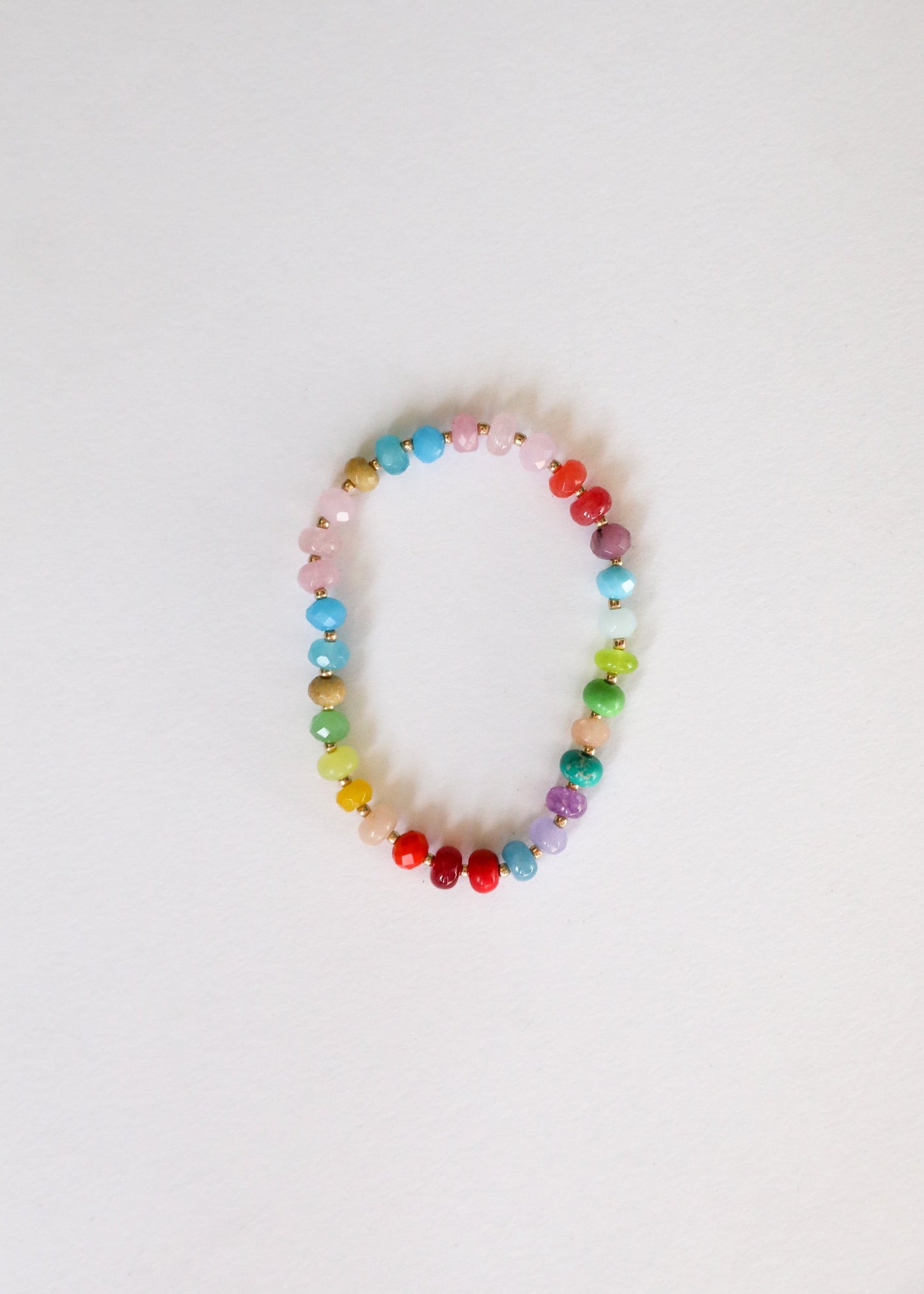 Natural Gemstone Bracelet + 14k Gold Filled Toggle : Skyline