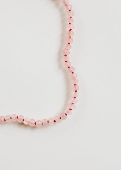 Natural Rose Quartz + 14k Gold Filled Toggle || Gemstone Necklace