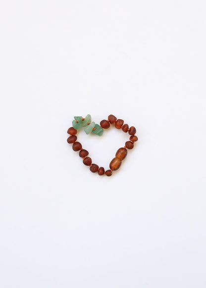 Raw Cognac Baltic Amber + Raw Aventurine || Anklet or Bracelet