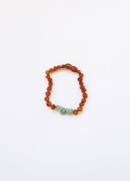 Raw Cognac Baltic Amber + Raw Aventurine || Anklet or Bracelet