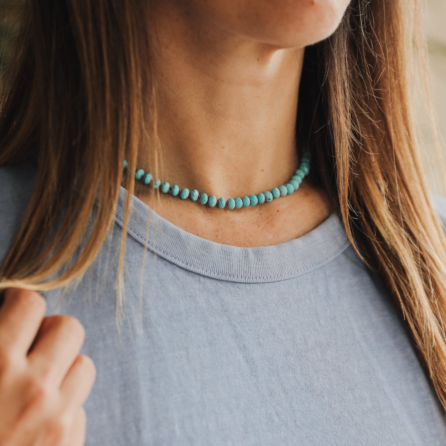 Turquoise + 14k Gold Filled Toggle || Gemstone Necklace