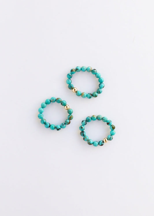 Natural Turquoise + 14k Gold Filled || Adult Ring