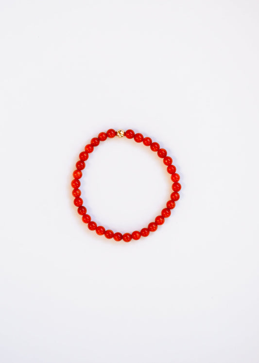 Vintage Collection of Red Coral + 14k Gold Filled || Beaded Bracelet